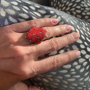 Coral Sterling silver ring